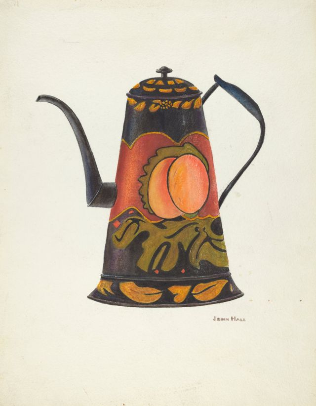 Coffee Pot with Painted Butt