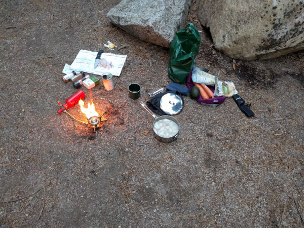 camp cooking set-up