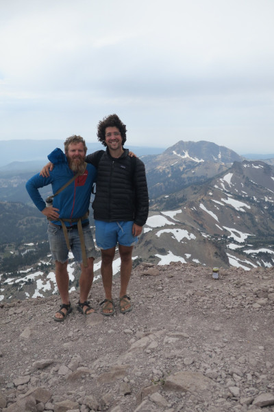 standing at the top of lassen with tom