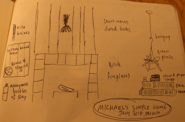 drawing of stuff in michael's house